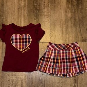 Burgundy & Plaid Toddler Matching Set